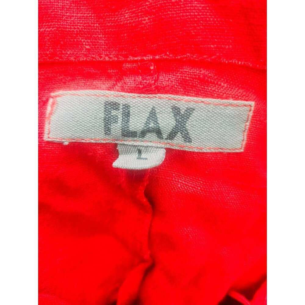 Red Flax 100% Linen Button Down Jacket Size Large - image 2